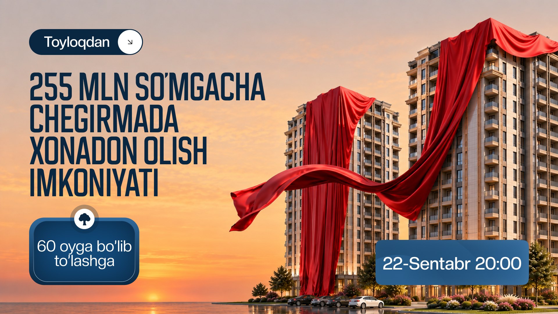 22-sentabr | Toyloq avenue loyihasi onlayn taqdimoti