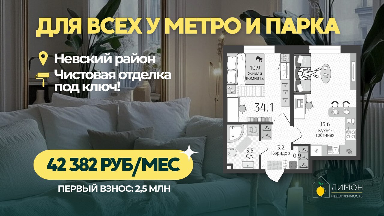 Сочные квартиры 🍋 Лимон Недвижимость. Санкт-Петербург